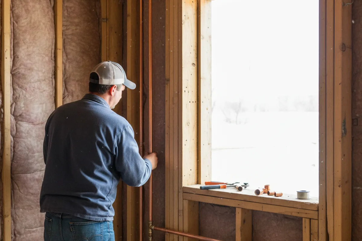 Licensed plumber running new copper supply lines in a Jenison home